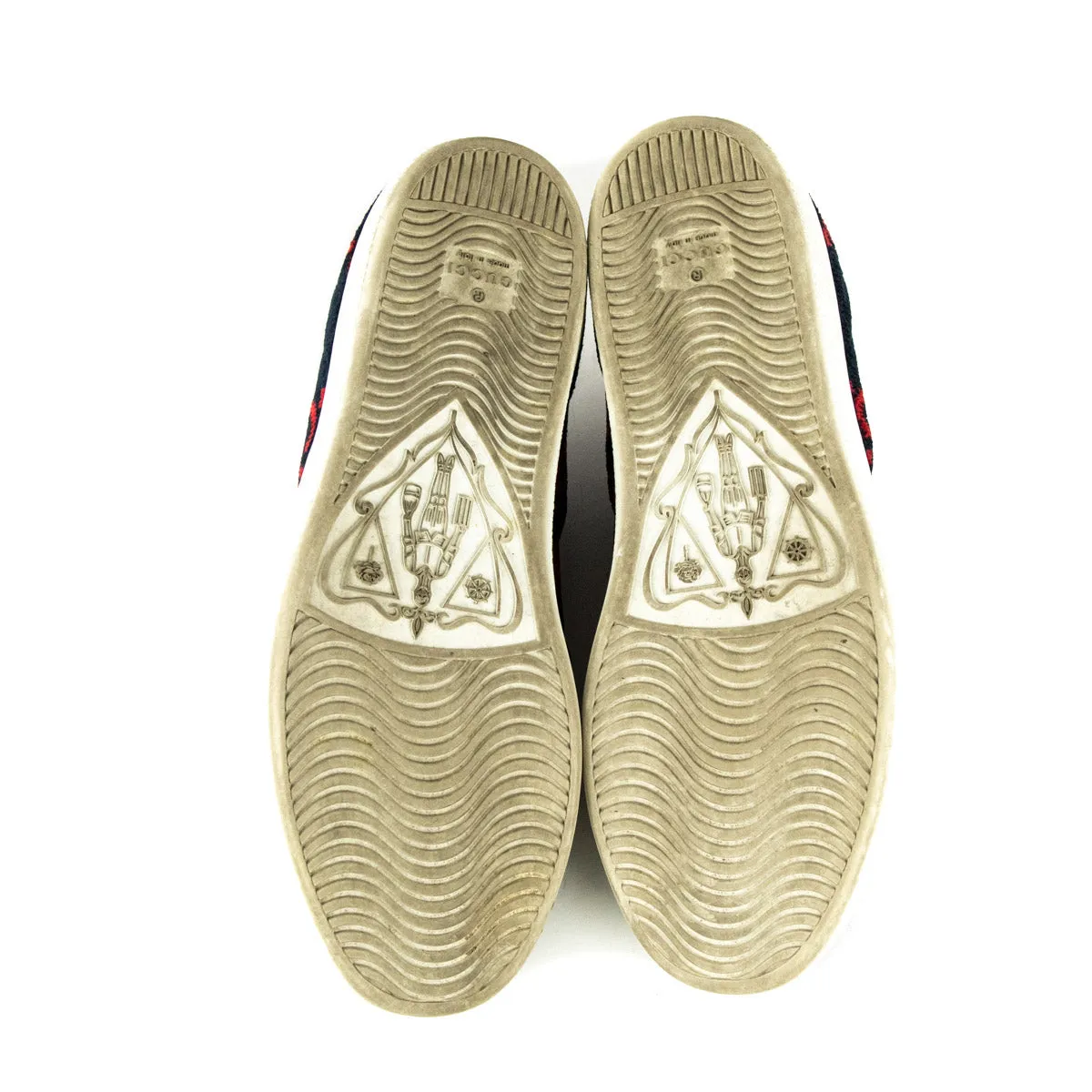 Gucci Navy & Red Velvet GG Ace Sneakers Size US 9 | EU 39