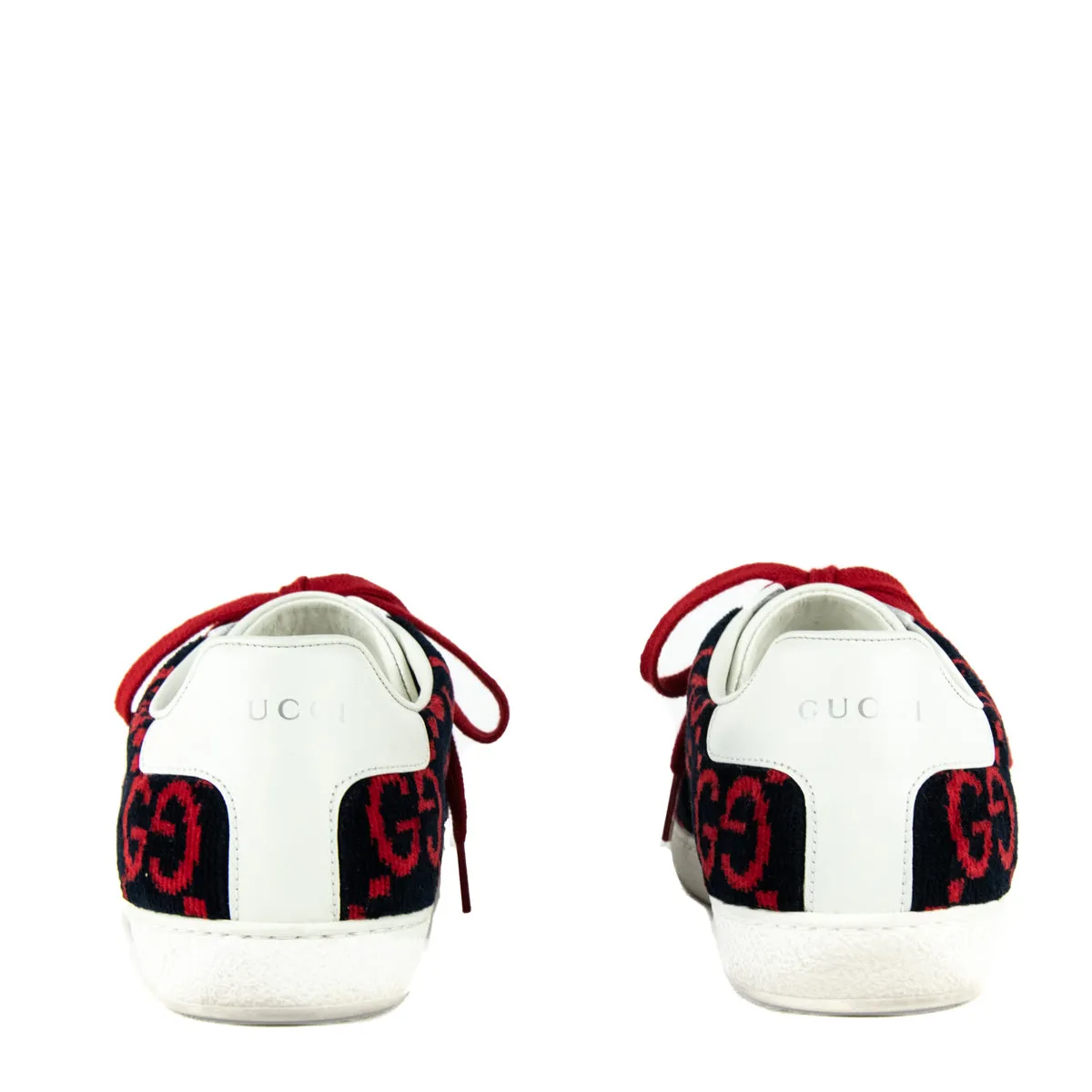 Gucci Navy & Red Velvet GG Ace Sneakers Size US 9 | EU 39