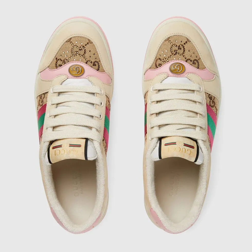Gucci Women Screener Sneaker With Crystals