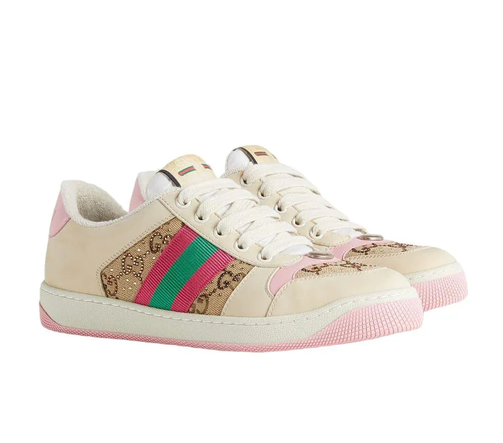 Gucci Women Screener Sneaker With Crystals
