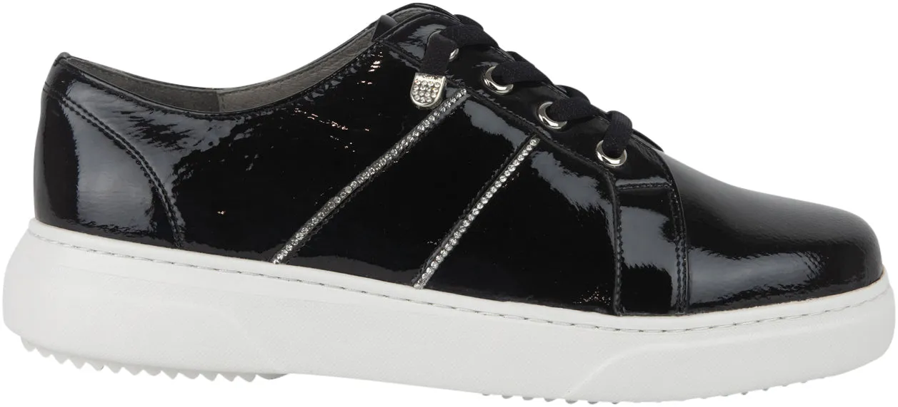 Hinako Diamond Sneaker Patent Black