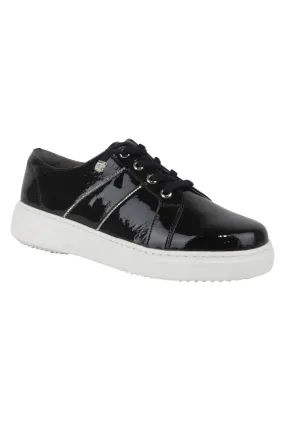 Hinako Diamond Sneaker Patent Black