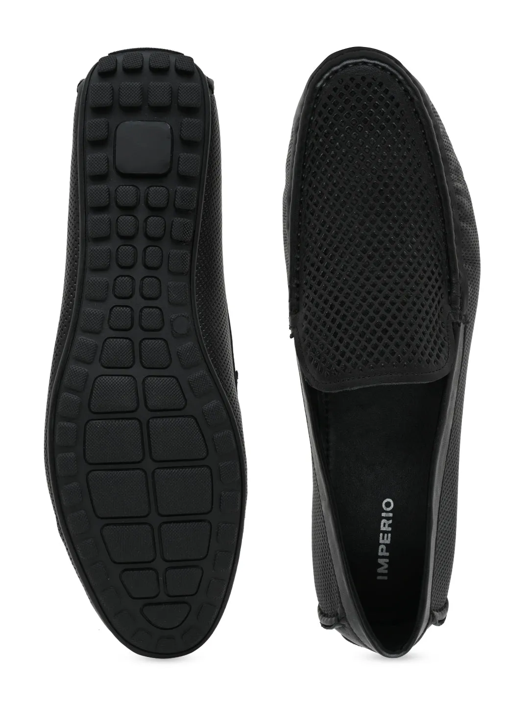 Imperio By Regal Mens Casual Leather Laser Cut Loafers