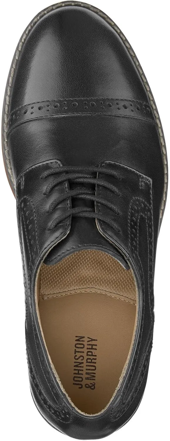 Johnston & Murphy Big Kid Conard Cap Toe Boys Lace-Up Dress Shoe