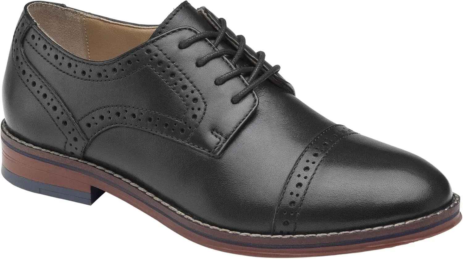 Johnston & Murphy Big Kid Conard Cap Toe Boys Lace-Up Dress Shoe