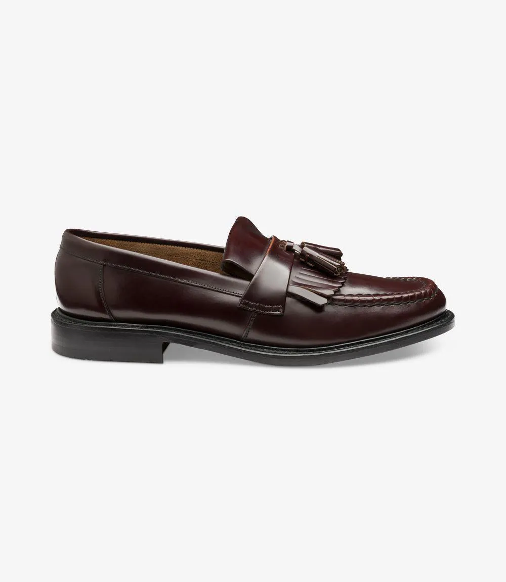 LOAKE BRIGHTON BURGUNDY LOAFER LEATHER SOLE E-NARROW