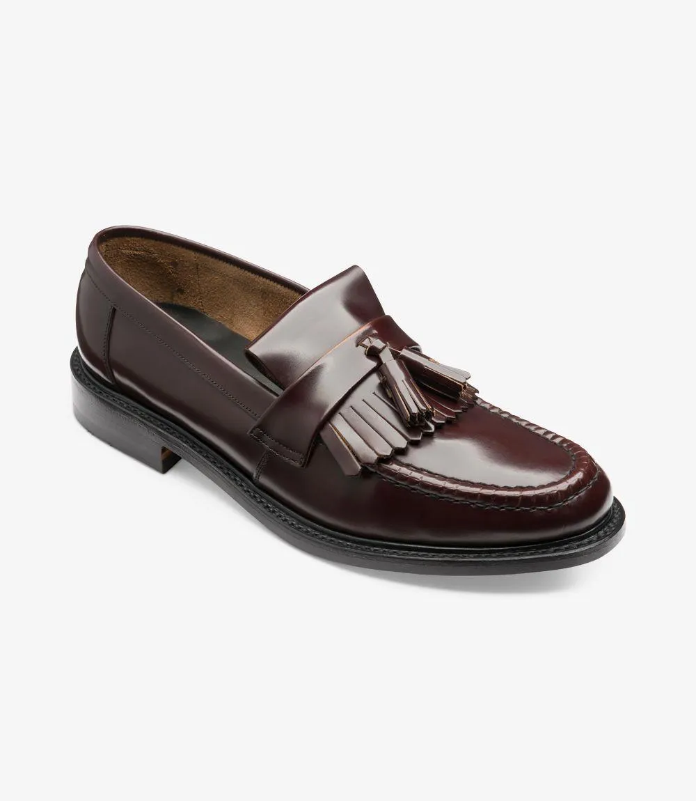 LOAKE BRIGHTON BURGUNDY LOAFER LEATHER SOLE E-NARROW