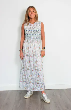 Loretta Caponi Gioia floral-print cotton maxi dress