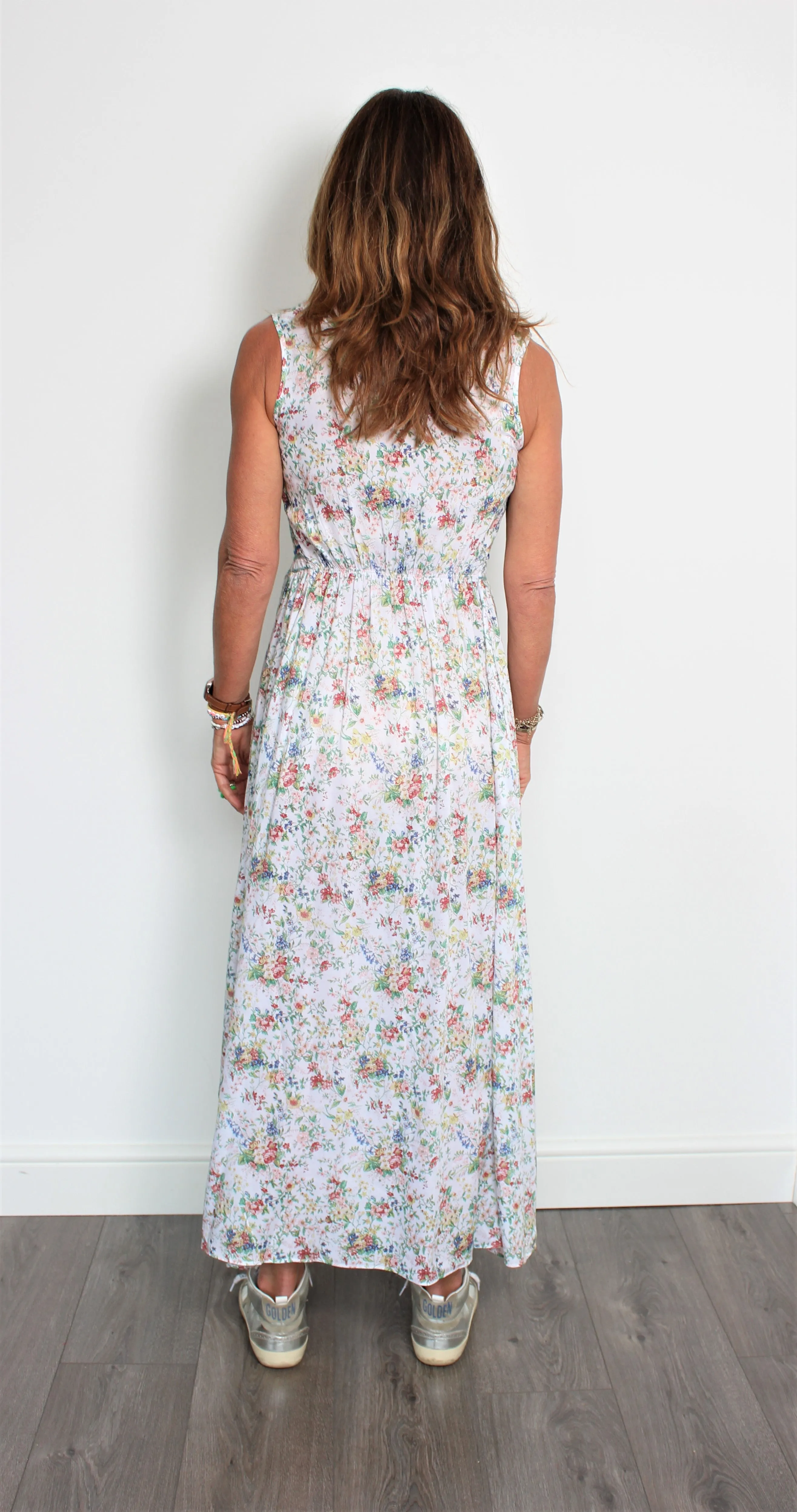 Loretta Caponi Gioia floral-print cotton maxi dress