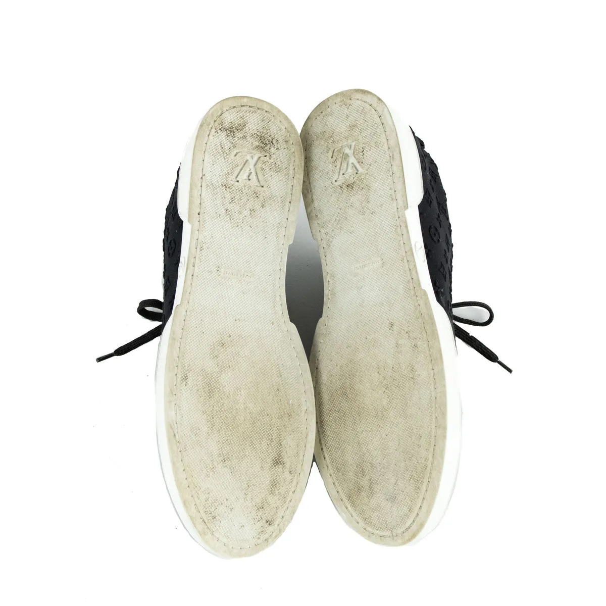 Louis Vuitton Black Suede Monogram Low Top Sneakers Size US 11 | EU 41