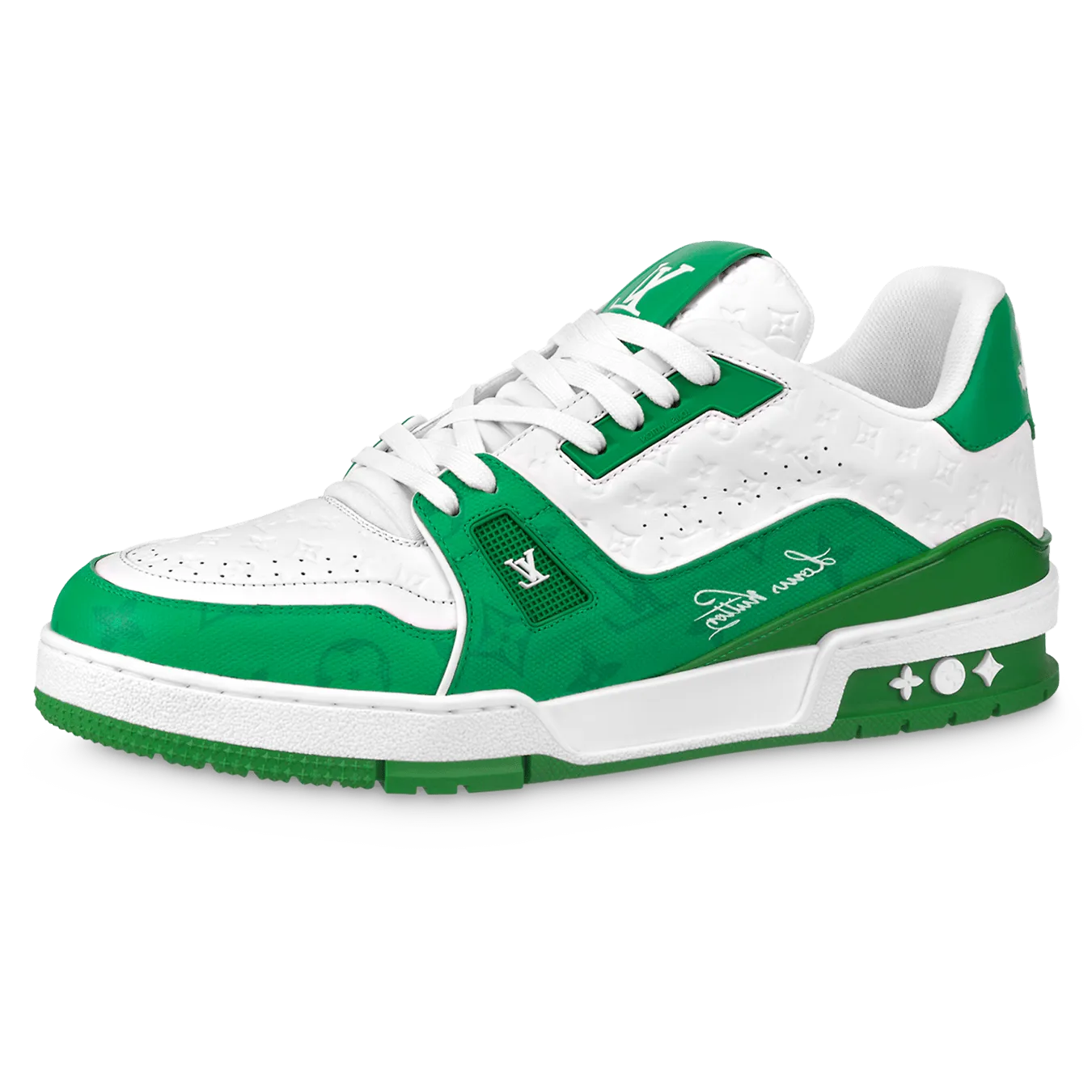 Louis Vuitton Trainer Low White Green