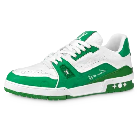 Louis Vuitton Trainer Low White Green