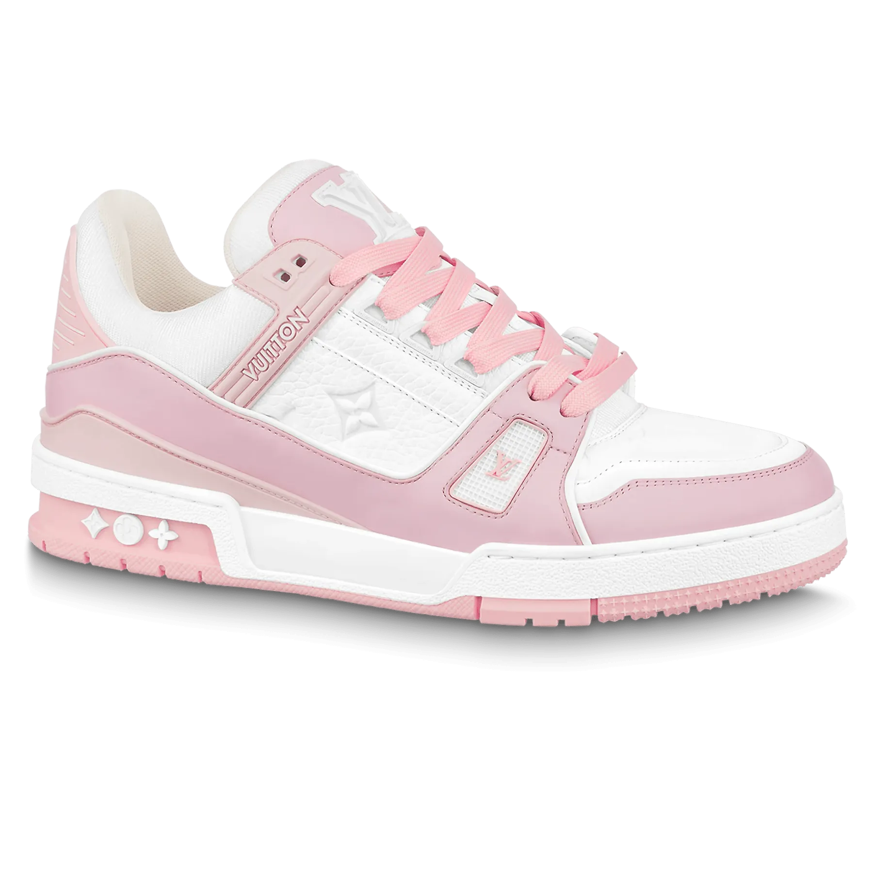 Louis Vuitton Trainer Low White Rose
