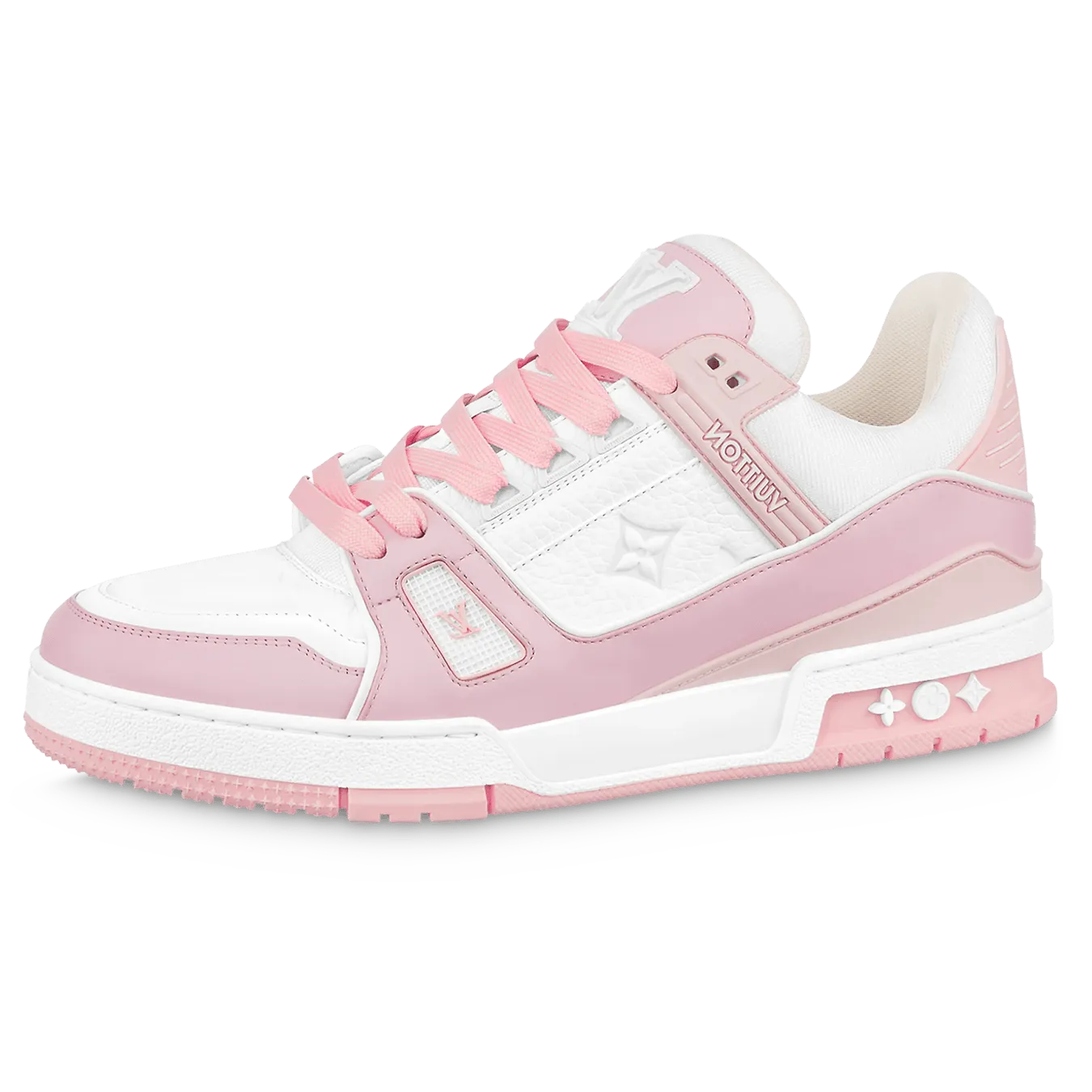 Louis Vuitton Trainer Low White Rose