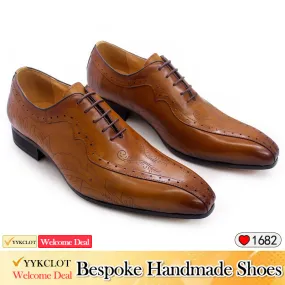 Men's Business Brown Carved Oxford Shoes