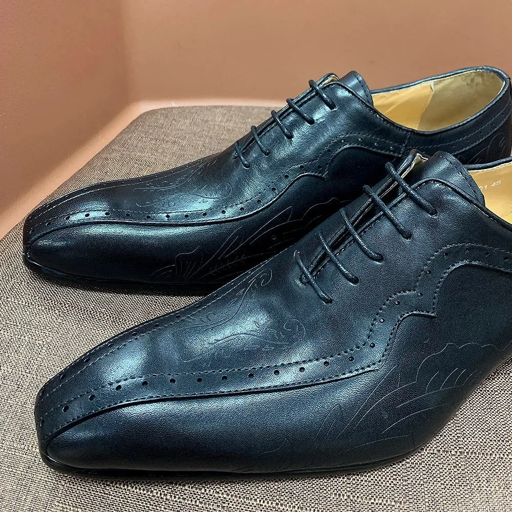 Men's Business Brown Carved Oxford Shoes
