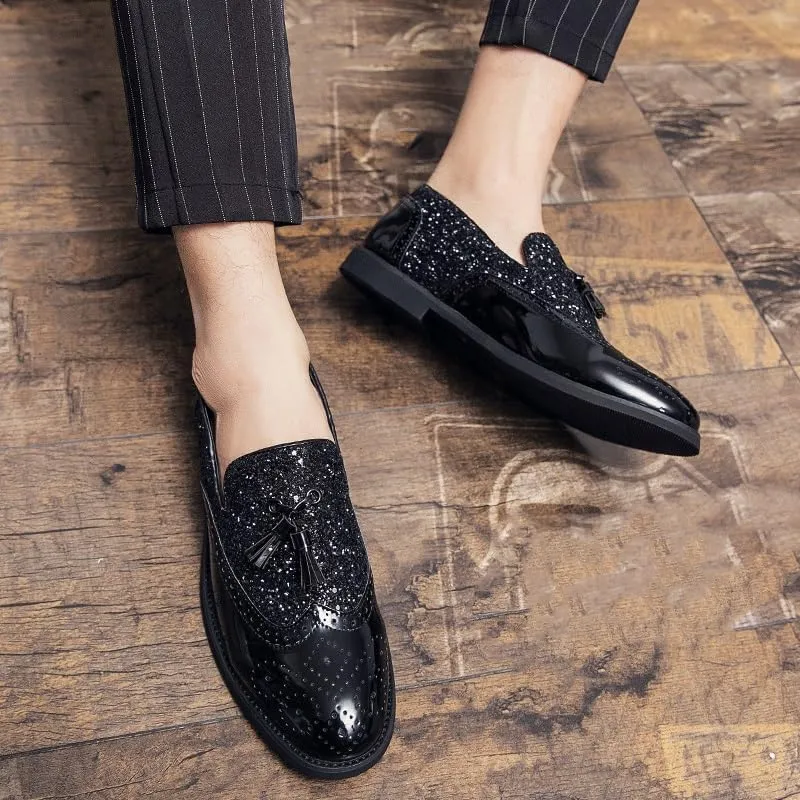 Men's Dress Loafers with Tassel, Luxury Slip-On Shoes, Comfortable Social & Driving Flats, Anti-Slip Walking Shoes for Men
