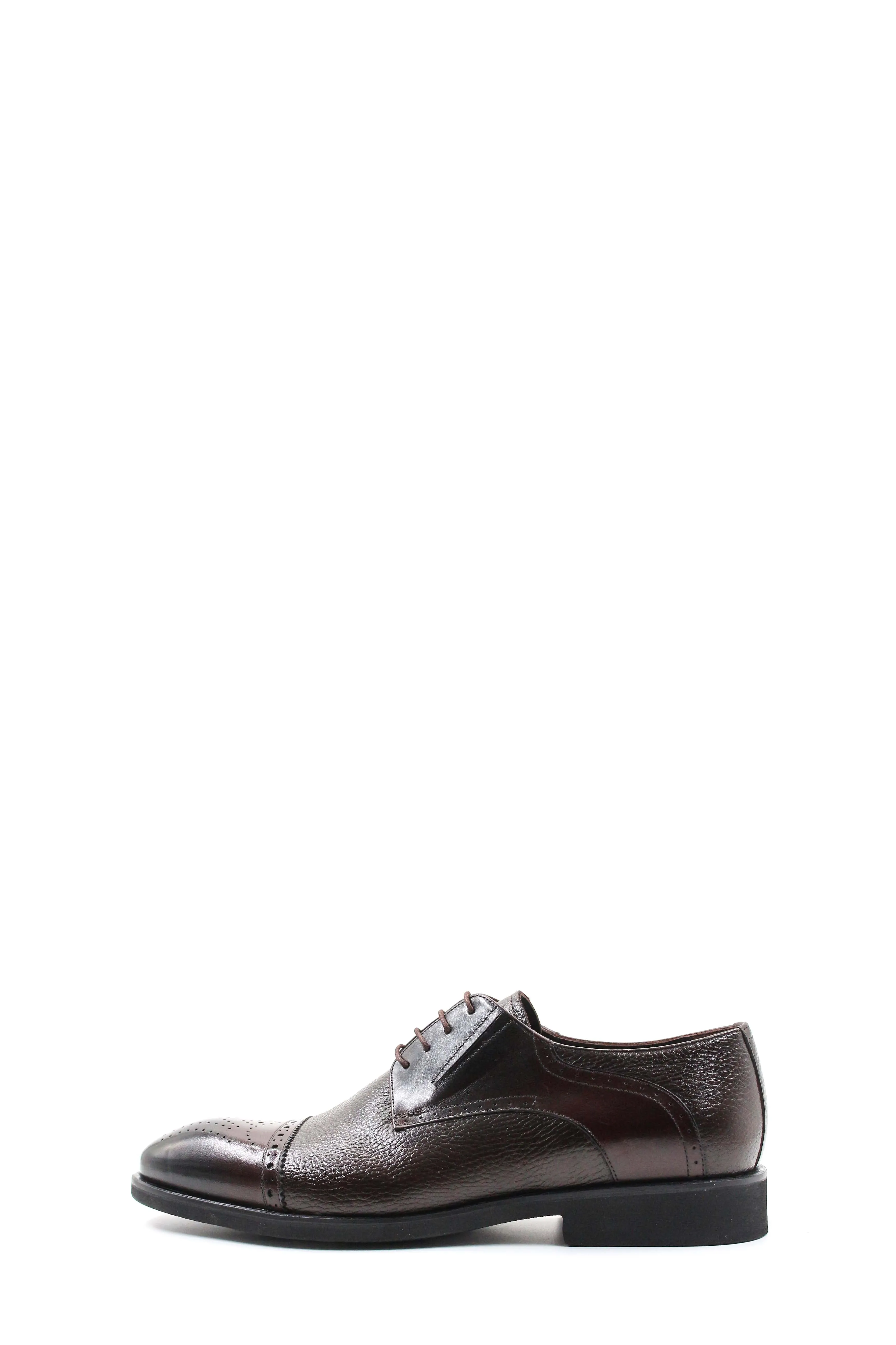 Men's Elegant Brown Brogue Leather Dress Shoes - Wessi
