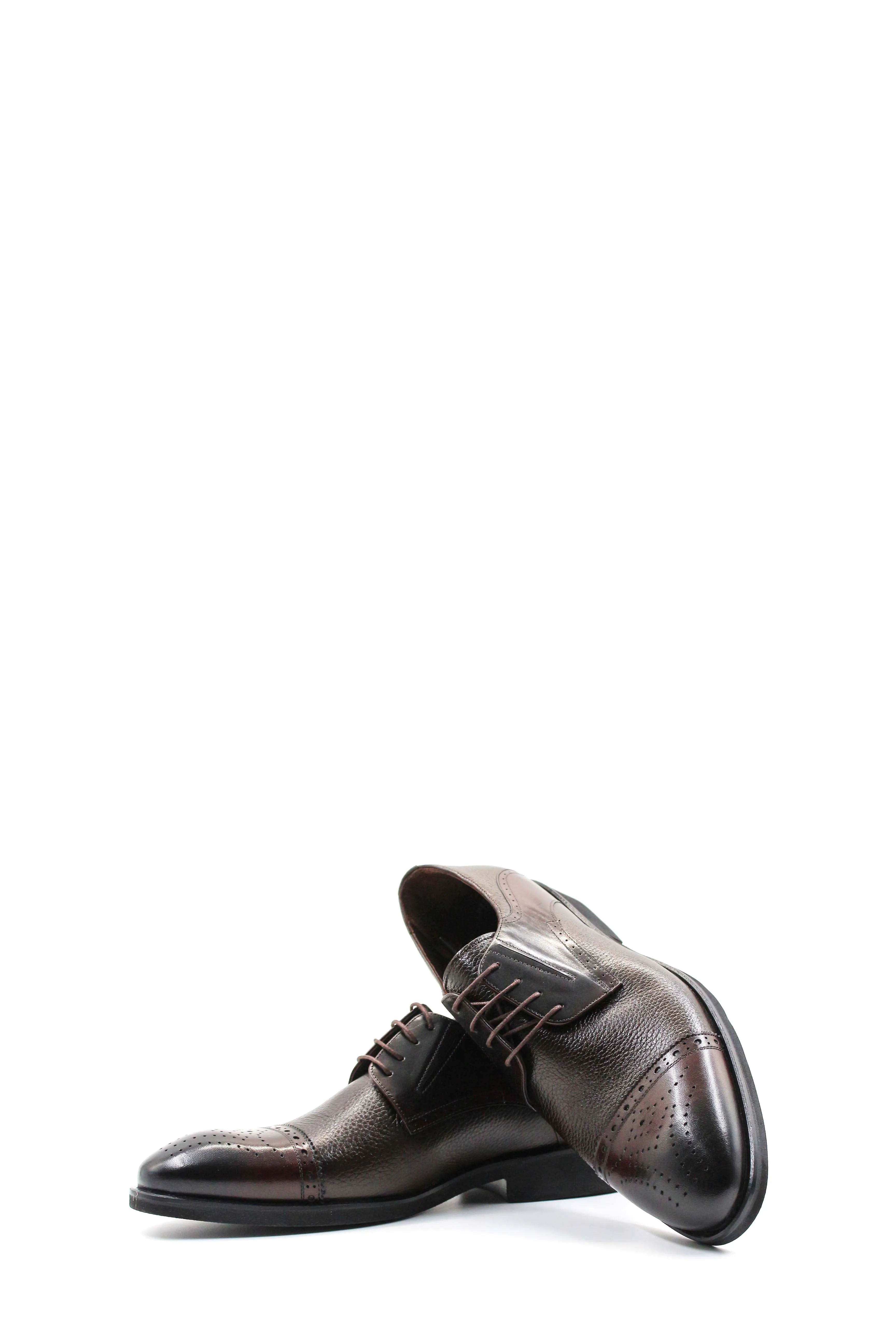 Men's Elegant Brown Brogue Leather Dress Shoes - Wessi