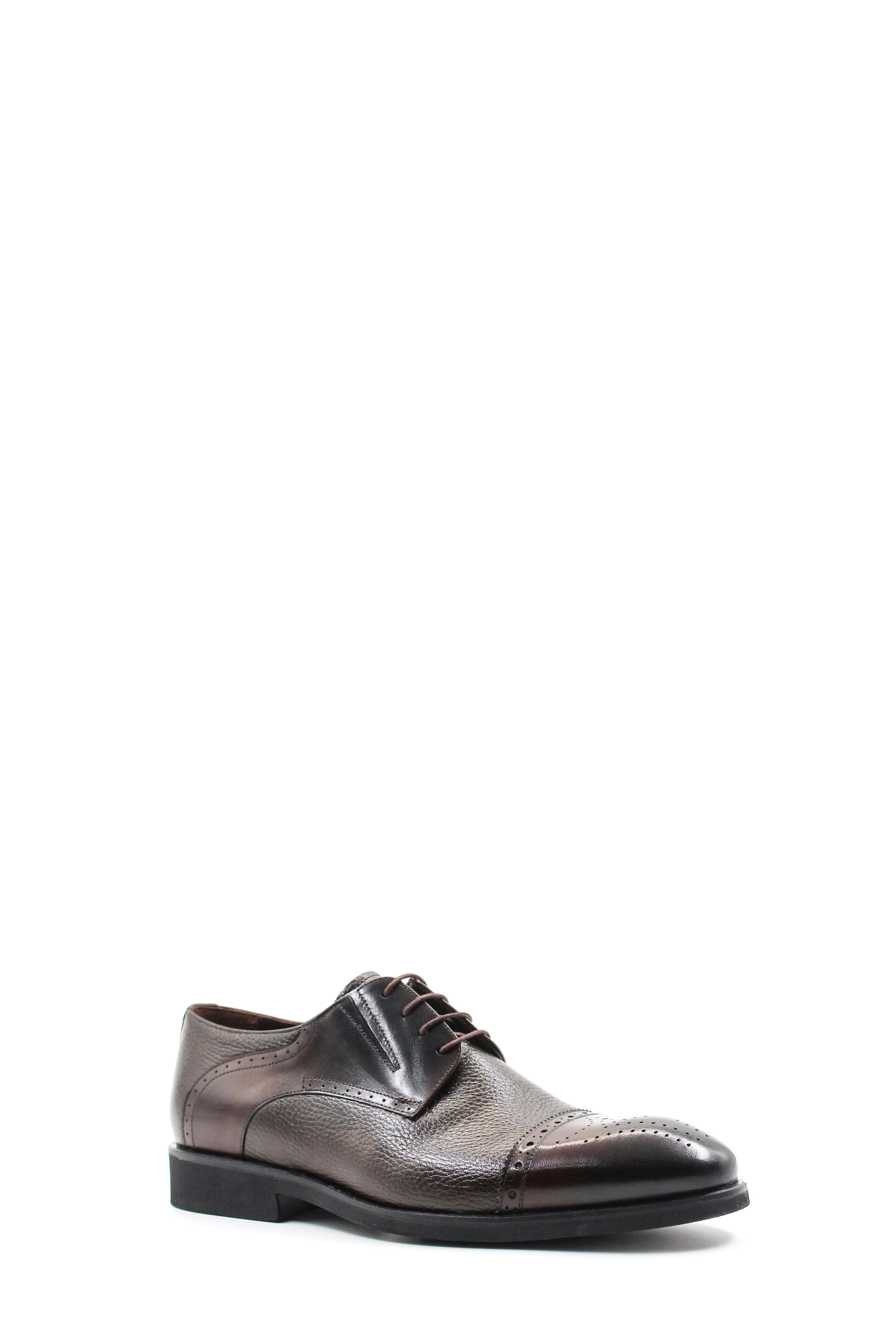 Men's Elegant Brown Brogue Leather Dress Shoes - Wessi