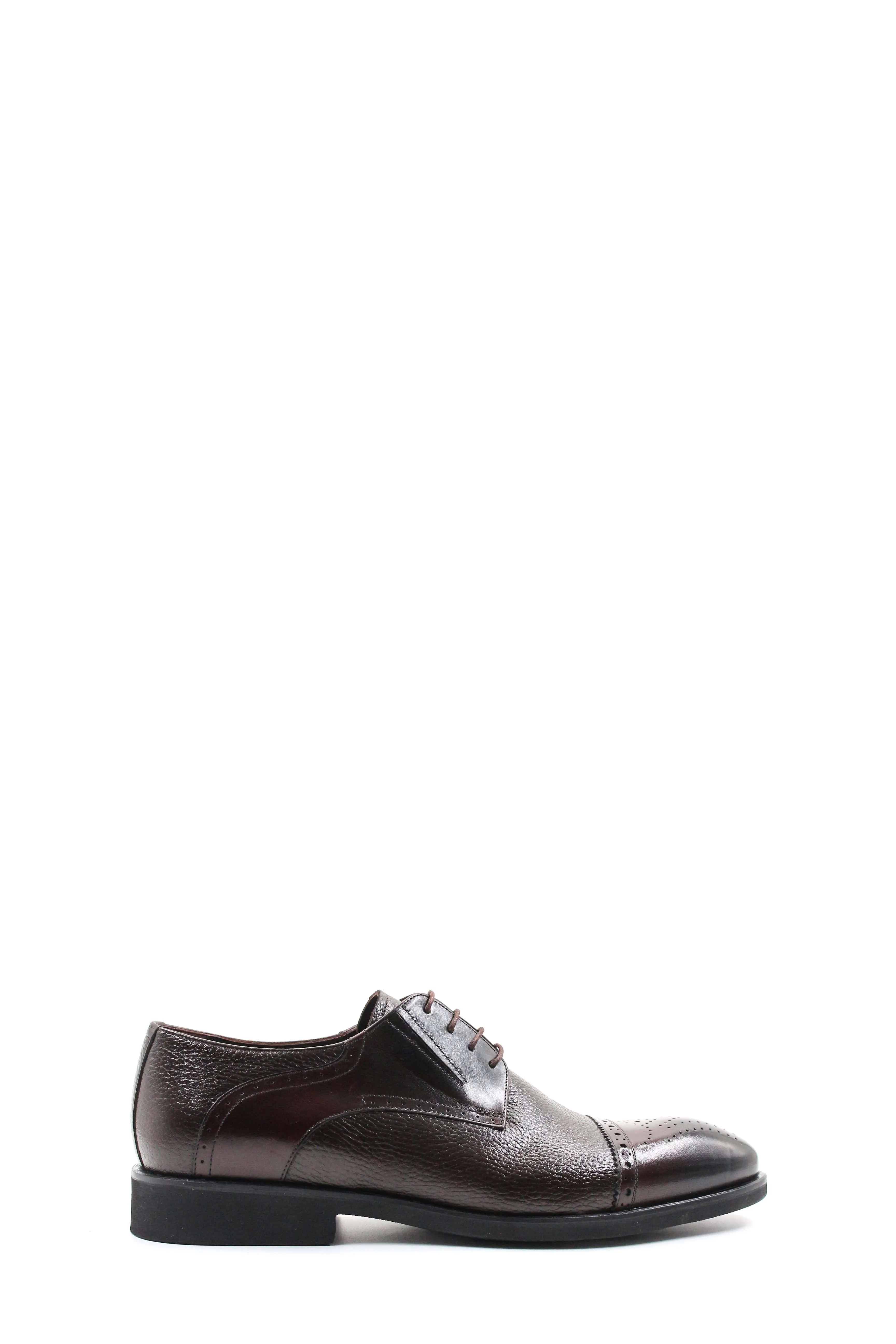 Men's Elegant Brown Brogue Leather Dress Shoes - Wessi