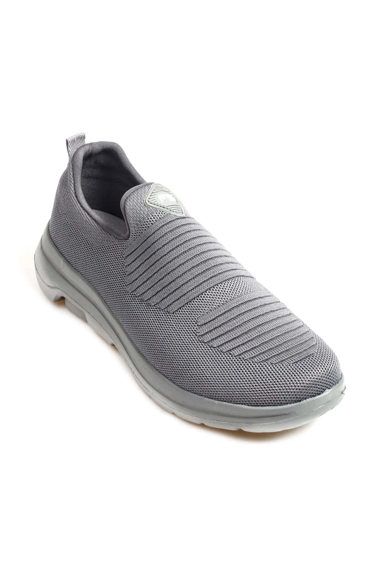 Men's Gray Knit Slip-On Sneakers-Wessi