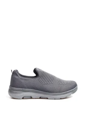 Men's Gray Knit Slip-On Sneakers-Wessi