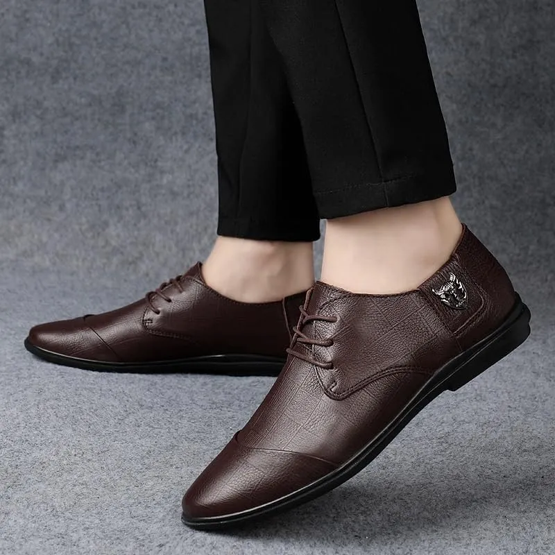 Men's Luxury Suede Dress Shoes, Men's Tassel Design Loafers Slip-on Handmade Nubuck Leather Shoes Pointed Toe Dress Shoes