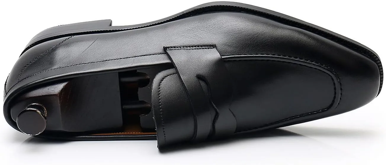 Mens Penny Loafers Slip On Causal Dress Shoes Genuine Leather Fashion Mocasines Prom Wedding Business Suit Shoes Comfortable Tuxedo Shoes for Men