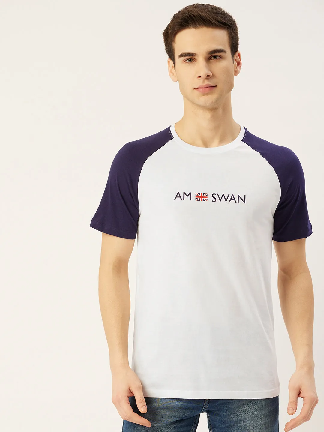Mens Premium Cotton Printed Raglan Half Sleeve T-Shirts