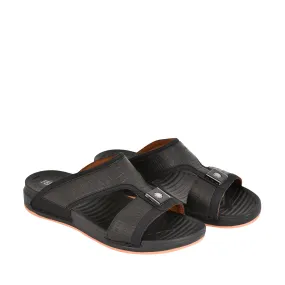 Mens Textured Arabic Sandal Black