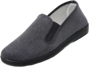 Men's Vintage Casual Corduroy Sneakers Solid Color Breathable Canvas Lazy Shoes Slip-On for Summer