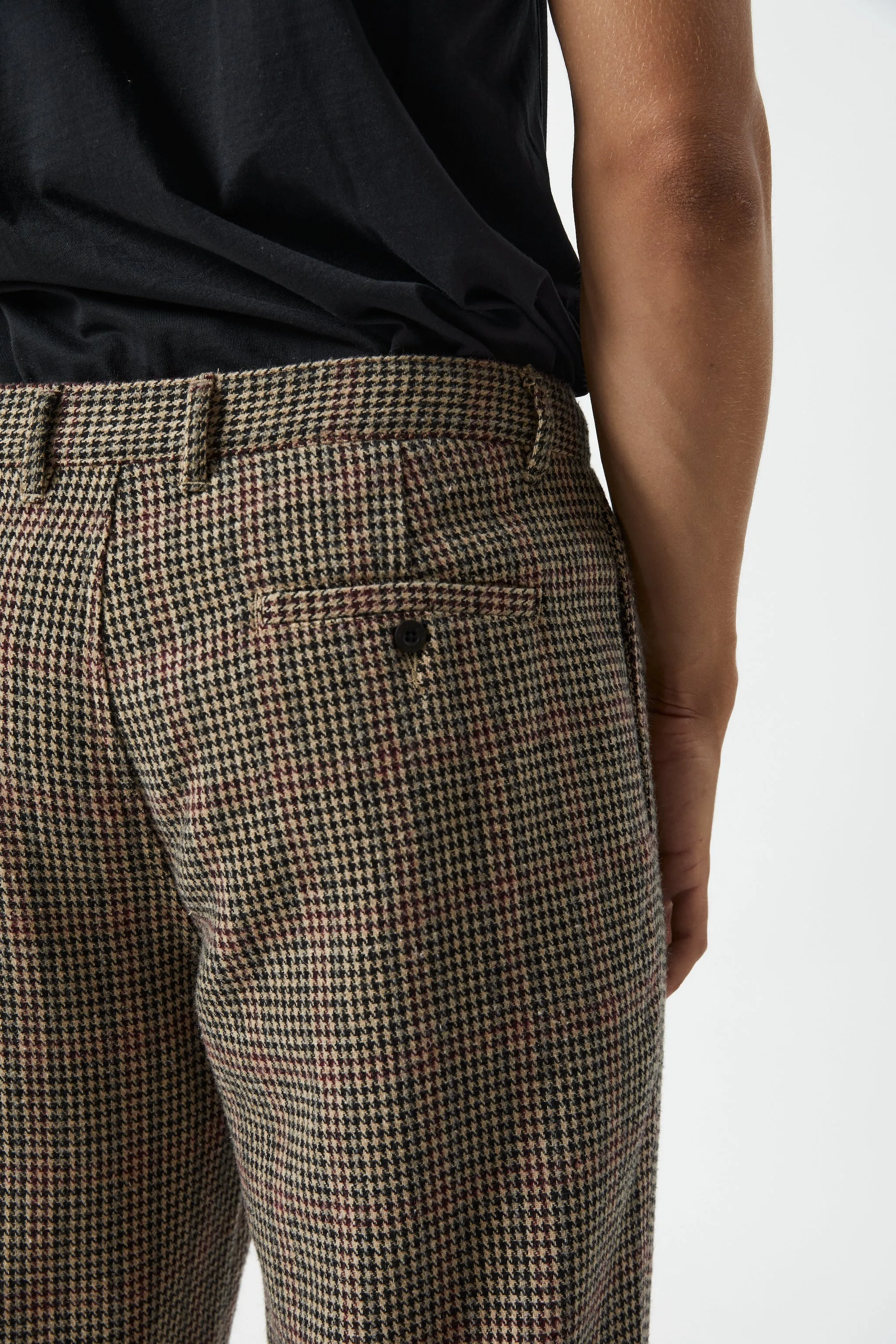 Mr Simple Brooklyn Pant in Natural Houndstooth