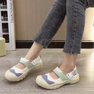 Nanccy - Women's Hollow Hook Flat Air-Cushioned Slip-On Sandals