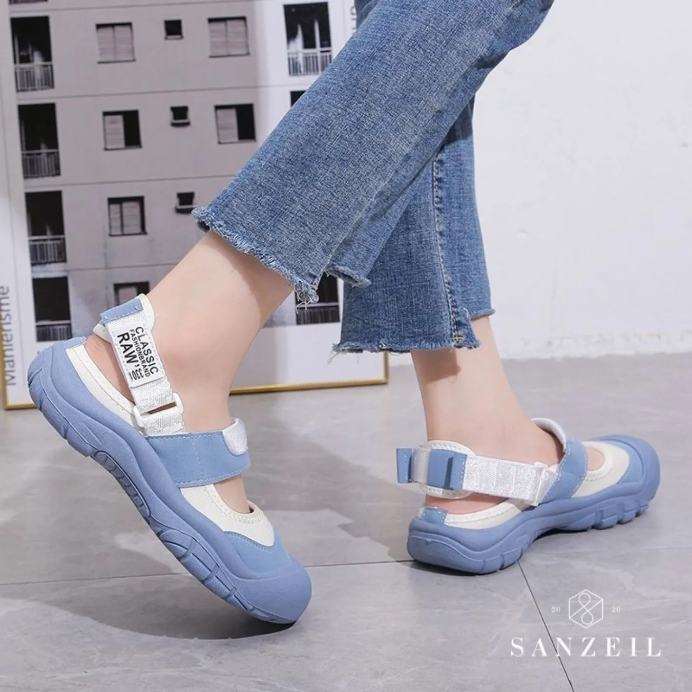 Nanccy - Women's Hollow Hook Flat Air-Cushioned Slip-On Sandals
