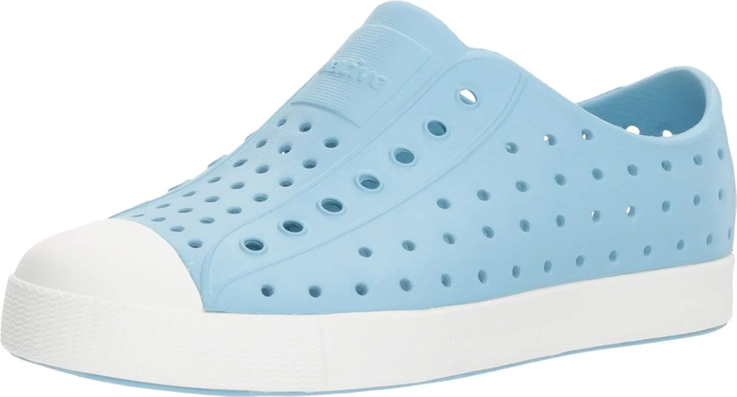 Native Shoes Kids Jefferson Slip-on Sneakers (Little Kid/Big Kid) - EVA Upper Lining and Sole - Absorbs Shock Sky Blue/Shell White 11 Little Kid M