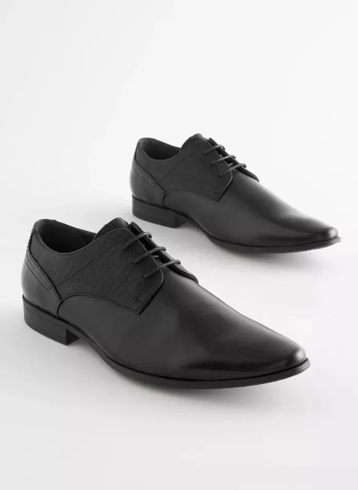 Next Black Wide Fit Lace Up Derby Shoes Size 11