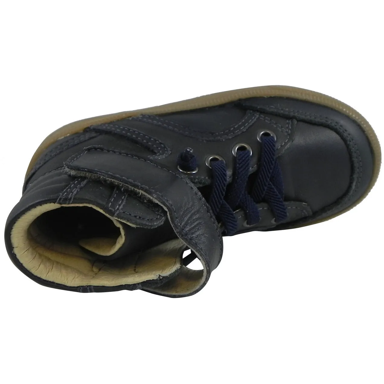 Old Soles 1026 Boy's Navy OS Rap Leather Lace Up Strap High Tops Sneaker