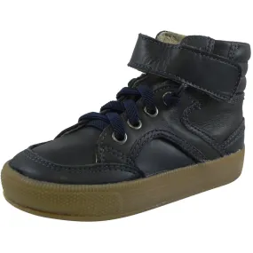 Old Soles 1026 Boy's Navy OS Rap Leather Lace Up Strap High Tops Sneaker