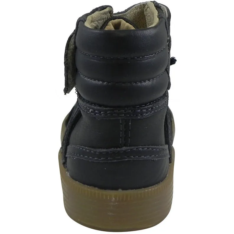 Old Soles 1026 Boy's Navy OS Rap Leather Lace Up Strap High Tops Sneaker