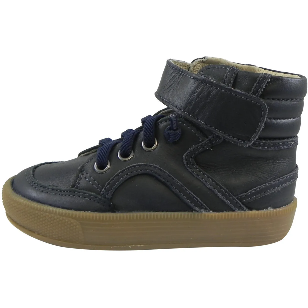 Old Soles 1026 Boy's Navy OS Rap Leather Lace Up Strap High Tops Sneaker