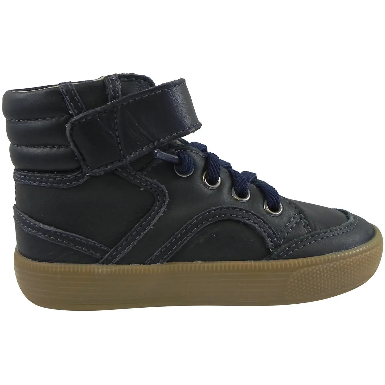 Old Soles 1026 Boy's Navy OS Rap Leather Lace Up Strap High Tops Sneaker