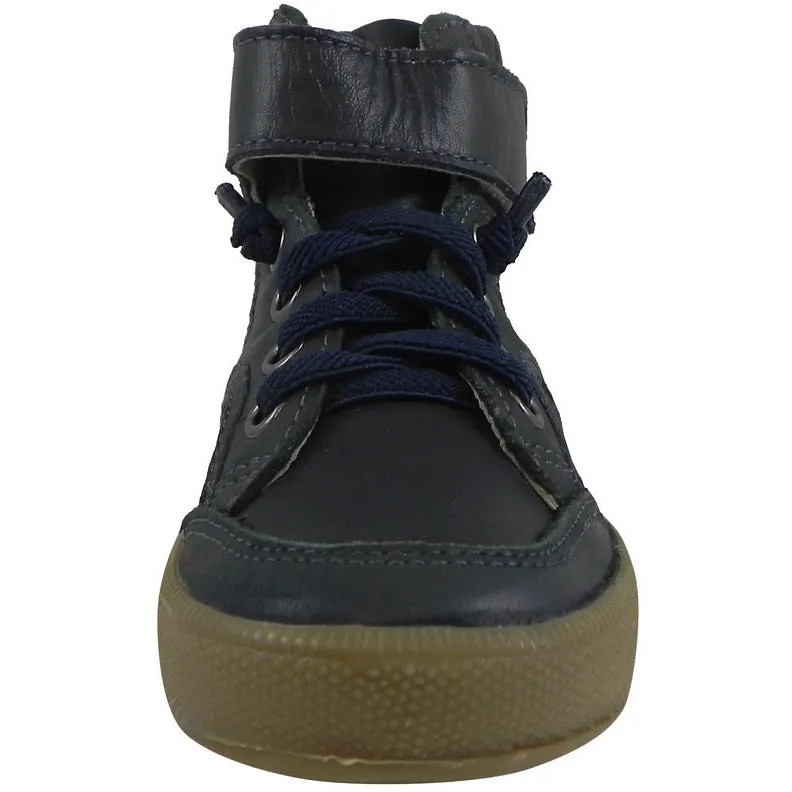 Old Soles 1026 Boy's Navy OS Rap Leather Lace Up Strap High Tops Sneaker