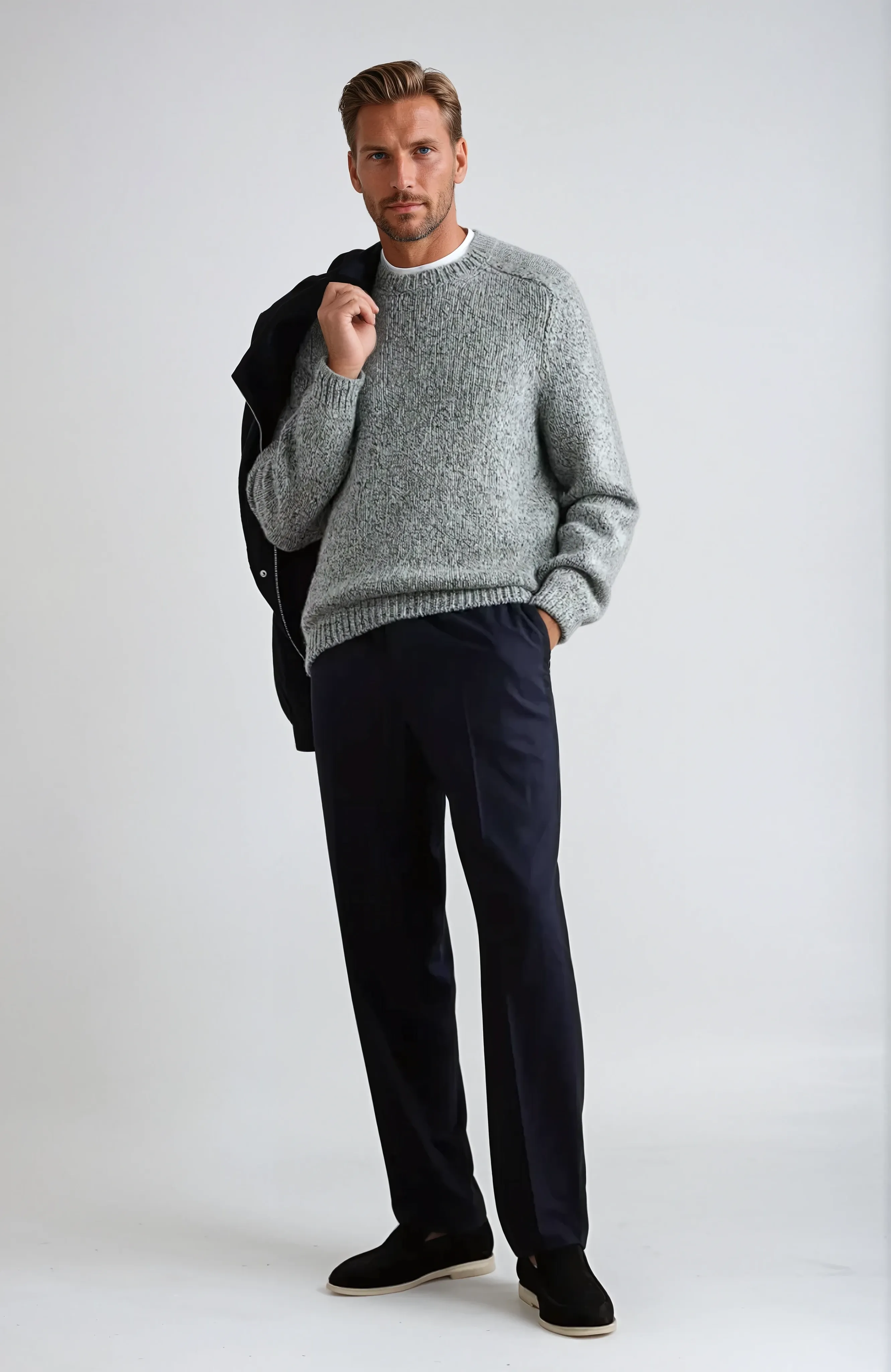 Refined Suede Loafers – Black