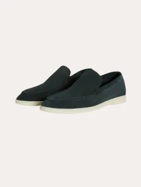 Refined Suede Loafers – Dark Green