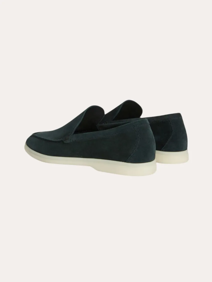 Refined Suede Loafers – Dark Green