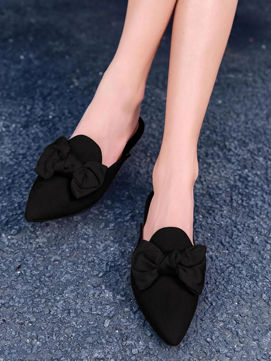 Rilista Mules for Women Slip On Comfortable Pointed Toe Womens Loafers Women's Flats for Women's Mules & Clogs