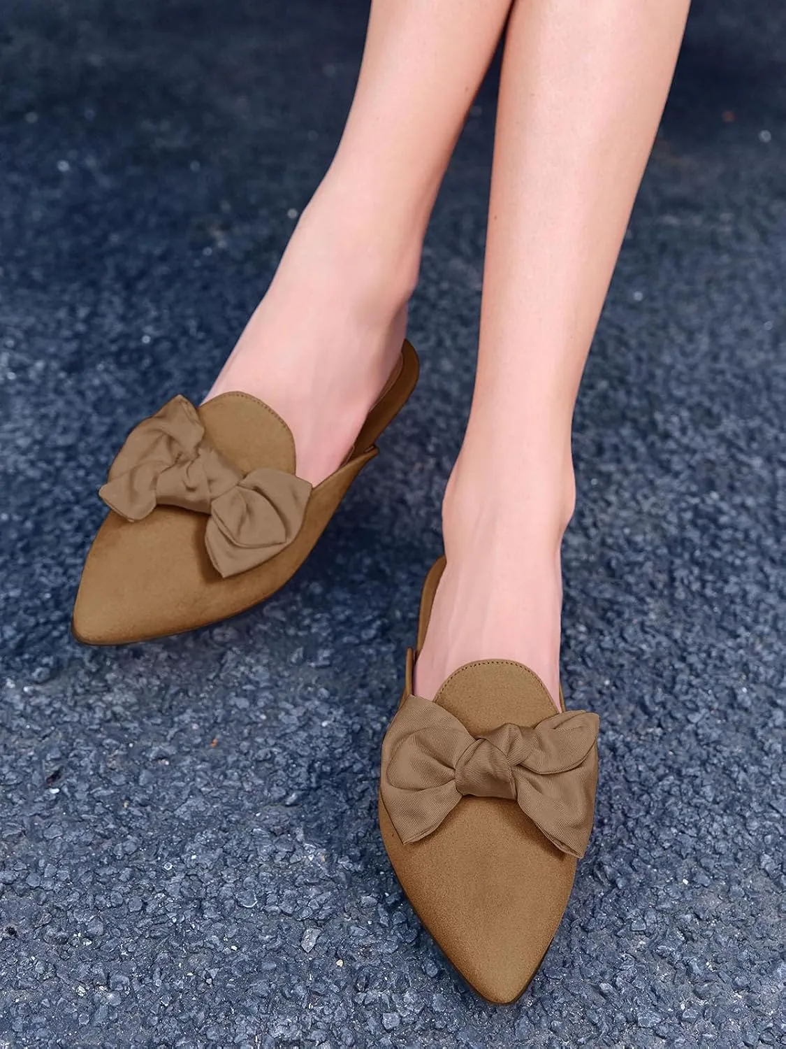 Rilista Mules for Women Slip On Comfortable Pointed Toe Womens Loafers Women's Flats for Women's Mules & Clogs