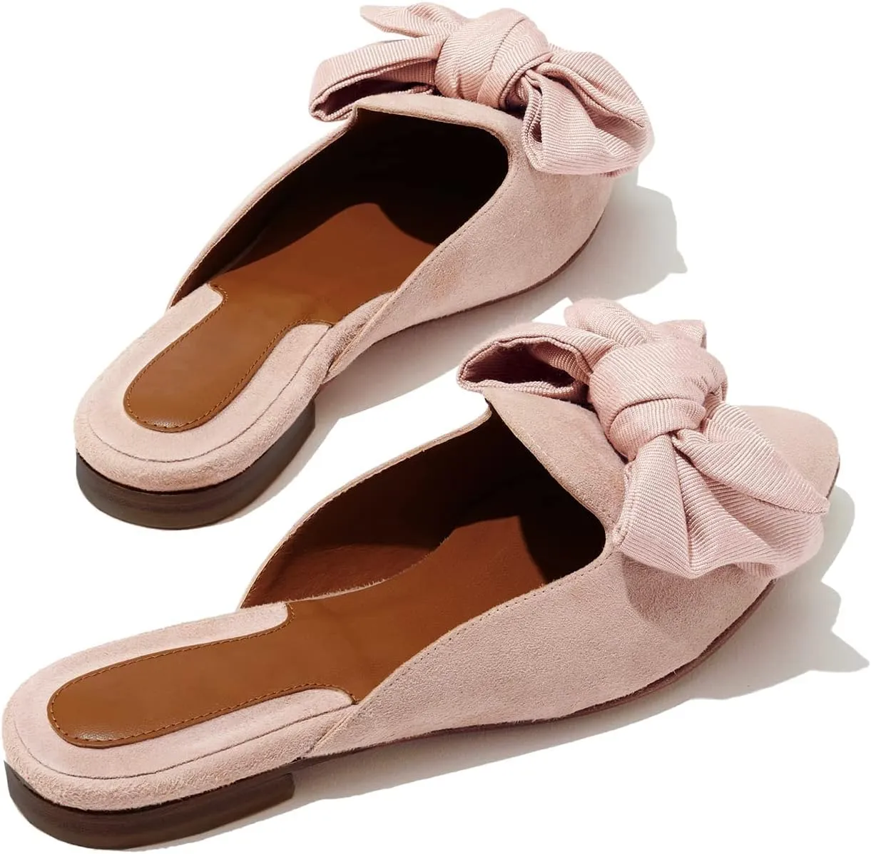 Rilista Mules for Women Slip On Comfortable Pointed Toe Womens Loafers Women's Flats for Women's Mules & Clogs