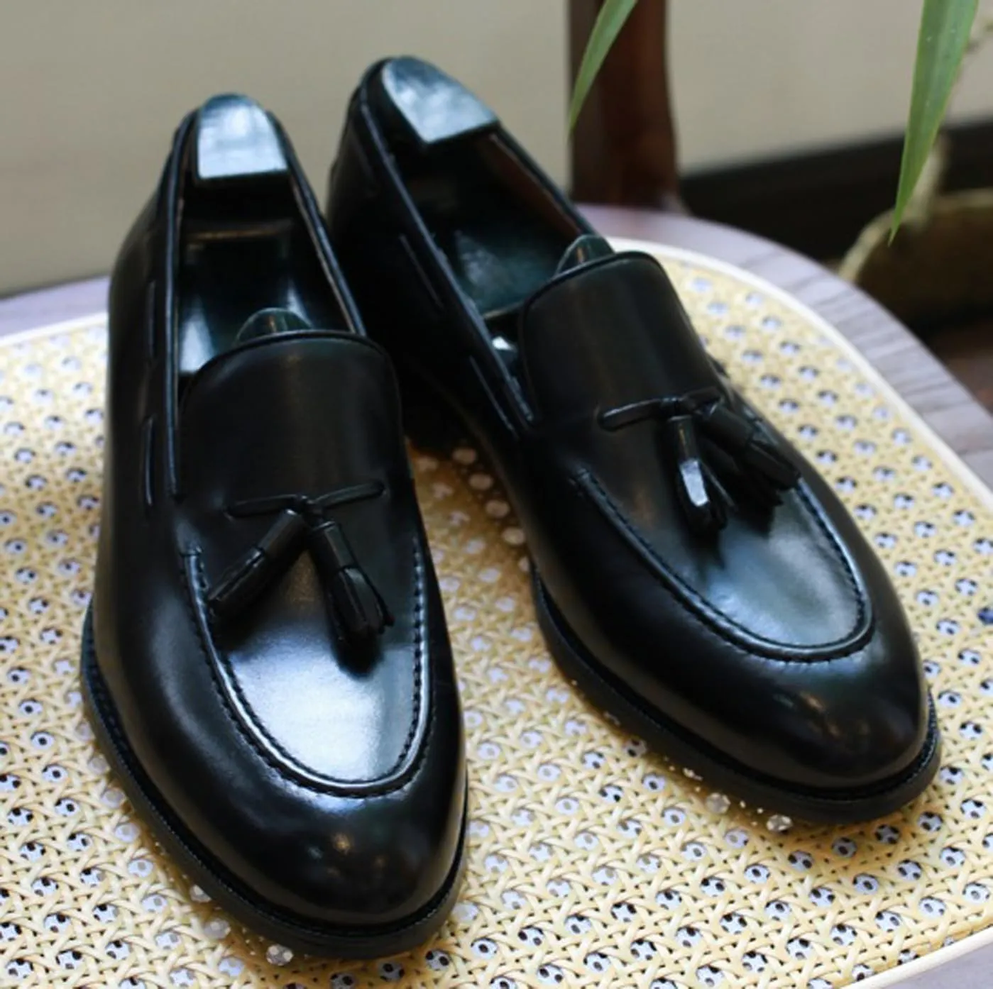 Santimon Mens Tassel Loafers Slip On Dress Causal Mocasines Modern Prom Wedding Genunie Leather Penny Loafers Comfortable Breathable Fashion Tuxedo Shoes for Men